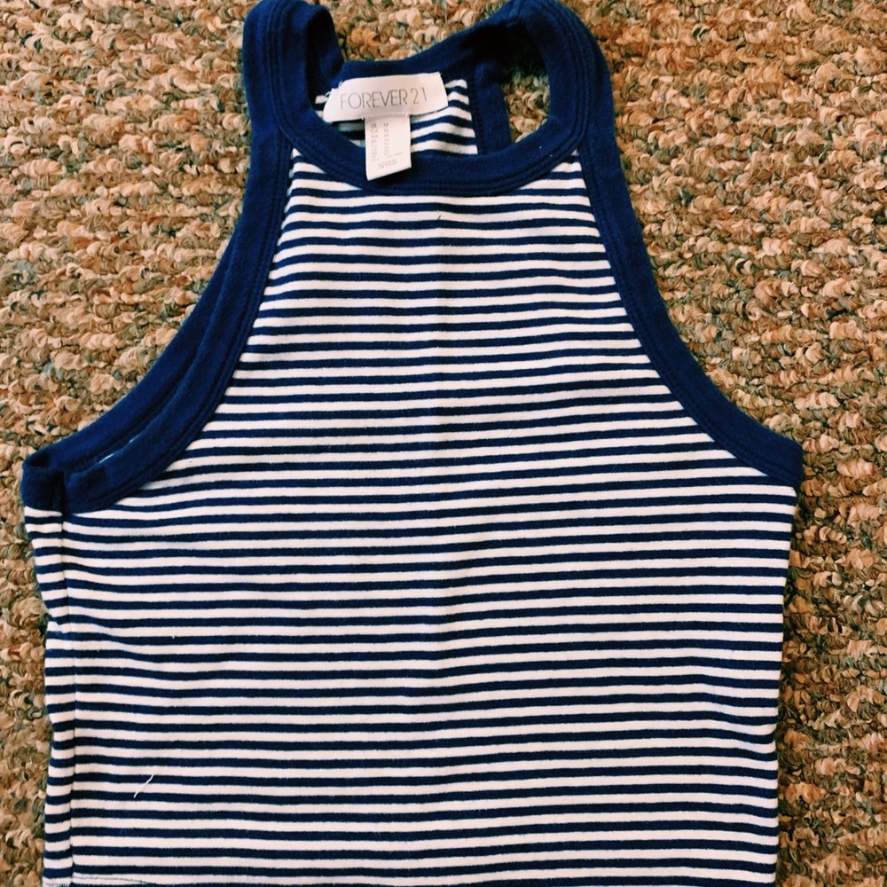 Cropped striped tank